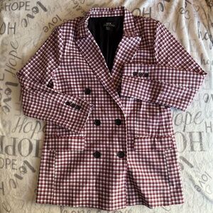 SFW Suitable for Work | women's medium Red and Blue Plaid Blazer